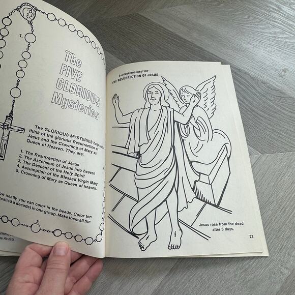 Vintage Coloring Book About the Rosary Catholic Book Publishing 1982 - Picture 5 of 9